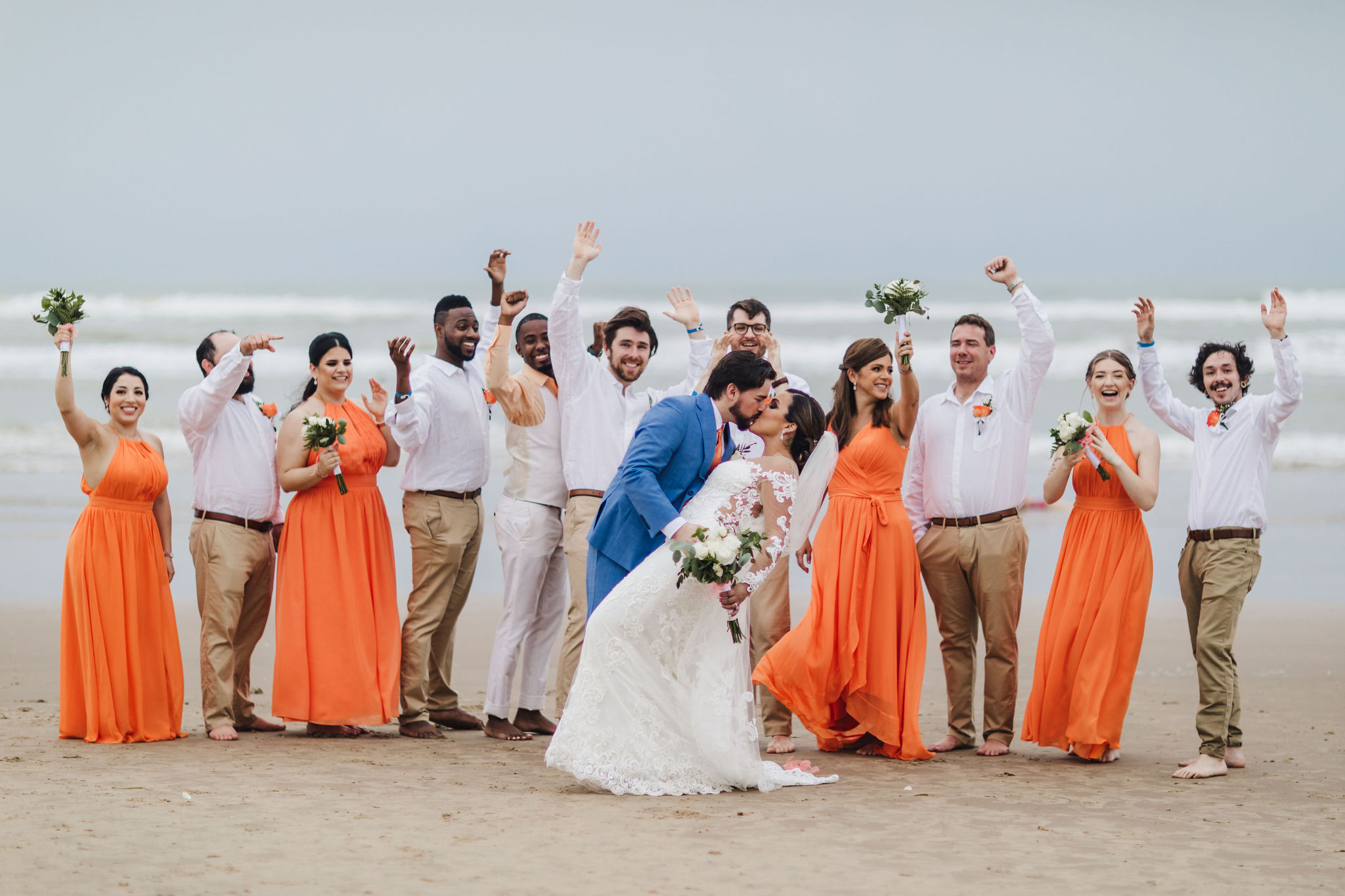 Bridal Party on the beach at South Padre